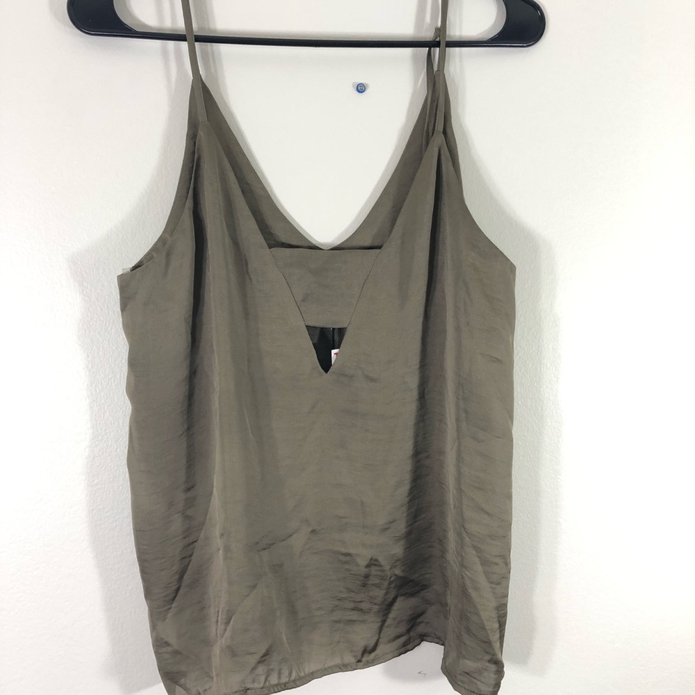 Olive Drab Green Cutout Tank Top